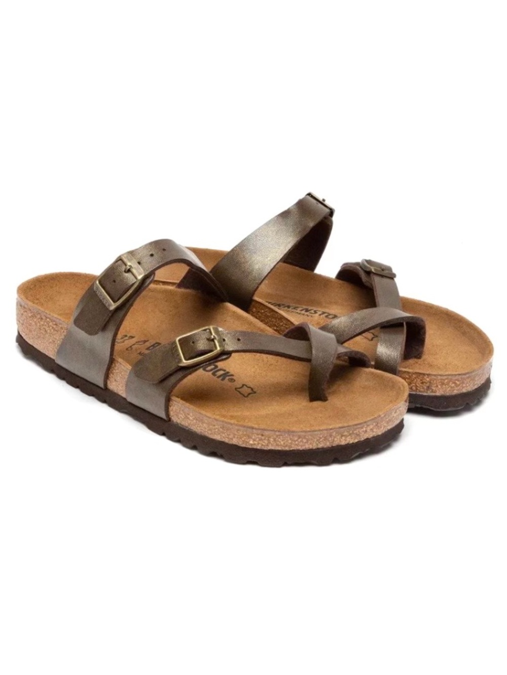 Birkenstock Mayari Toe Loop Sandals Women’s Size 10 Birko Flor Metallic Brown - Picture 16 of 16